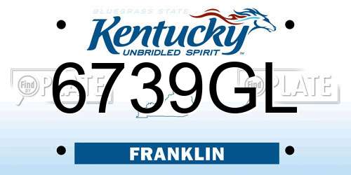 6739GL Kentucky License Plate