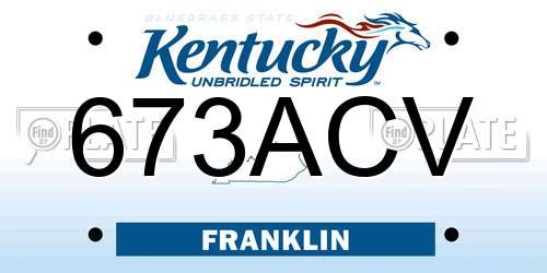 673ACV Kentucky License Plate