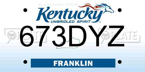 673DYZ Kentucky License Plate