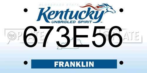 673E56 Kentucky License Plate