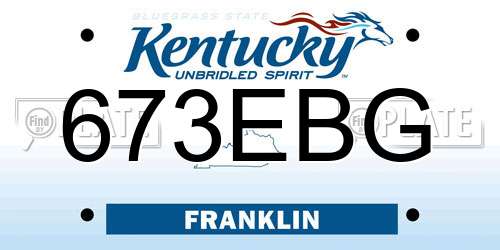 673EBG Kentucky License Plate