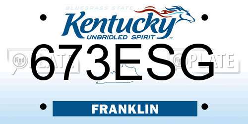673ESG Kentucky License Plate