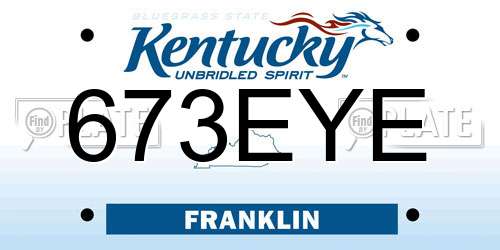 673EYE Kentucky License Plate