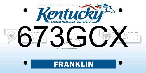 673GCX Kentucky License Plate