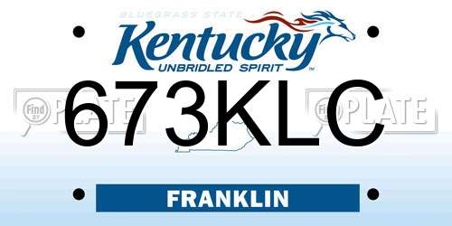 673KLC Kentucky License Plate