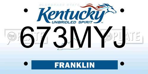 673MYJ Kentucky License Plate