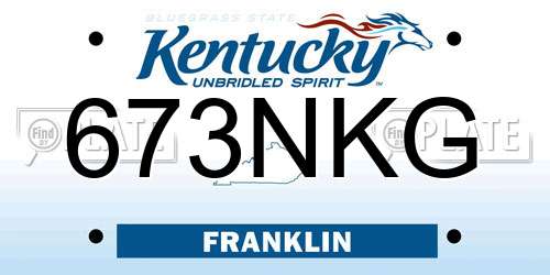 673NKG Kentucky License Plate