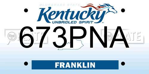 673PNA Kentucky License Plate