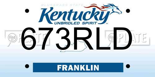 673RLD Kentucky License Plate