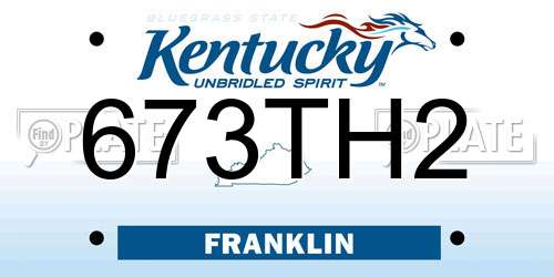 673TH2 Kentucky License Plate