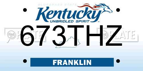 673THZ Kentucky License Plate