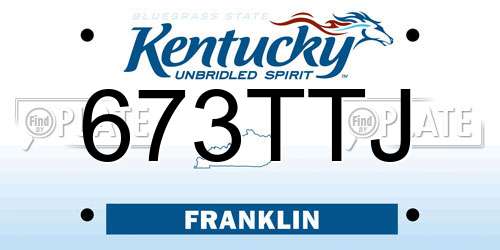 673TTJ Kentucky License Plate
