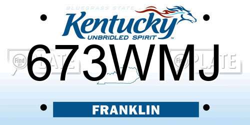 673WMJ Kentucky License Plate