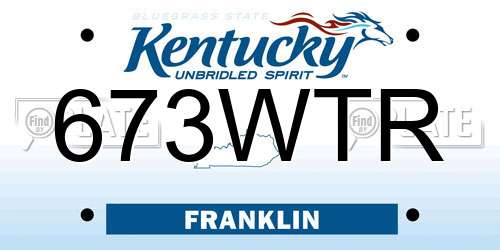 673WTR Kentucky License Plate
