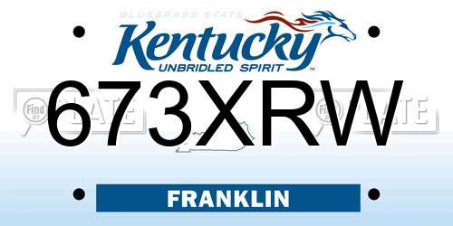 673XRW Kentucky License Plate