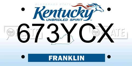 673YCX Kentucky License Plate