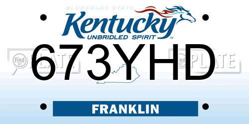 673YHD Kentucky License Plate