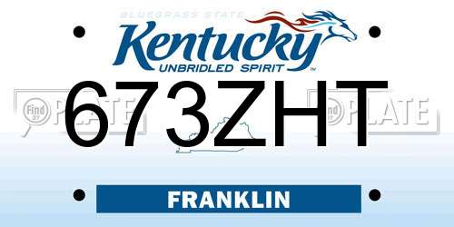 673ZHT Kentucky License Plate