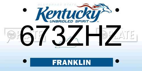 673ZHZ Kentucky License Plate