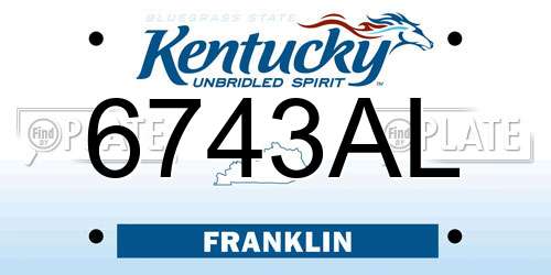 6743AL Kentucky License Plate