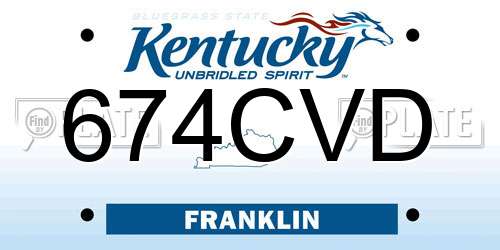 674CVD Kentucky License Plate