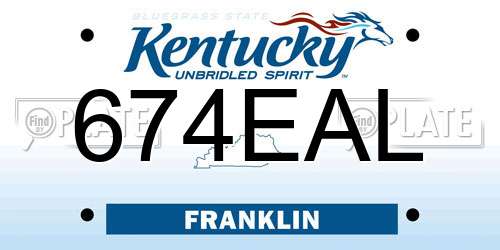 674EAL Kentucky License Plate