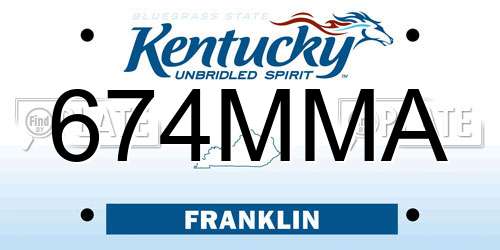 674MMA Kentucky License Plate