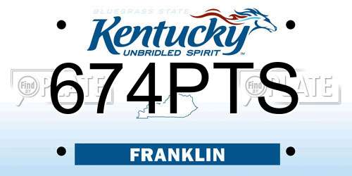 674PTS Kentucky License Plate