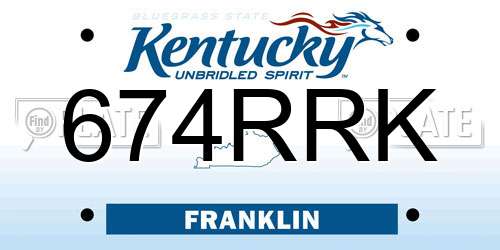 674RRK Kentucky License Plate