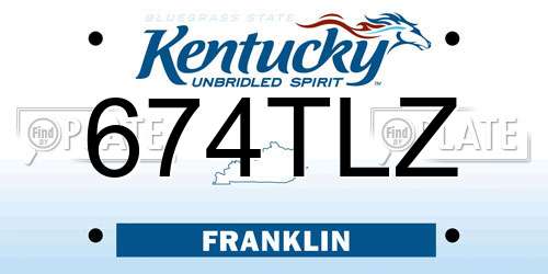 674TLZ Kentucky License Plate