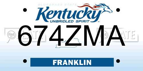 674ZMA Kentucky License Plate