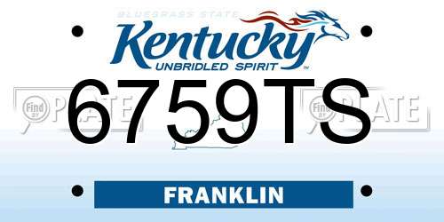 6759TS Kentucky License Plate