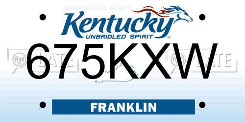 675KXW Kentucky License Plate