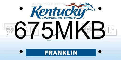675MKB Kentucky License Plate