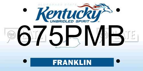 675PMB Kentucky License Plate