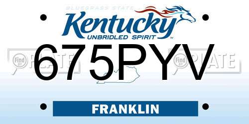675PYV Kentucky License Plate