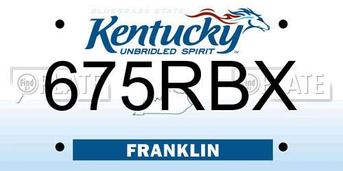 675RBX Kentucky License Plate
