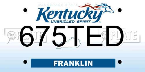 675TED Kentucky License Plate
