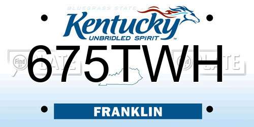 675TWH Kentucky License Plate
