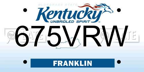 675VRW Kentucky License Plate
