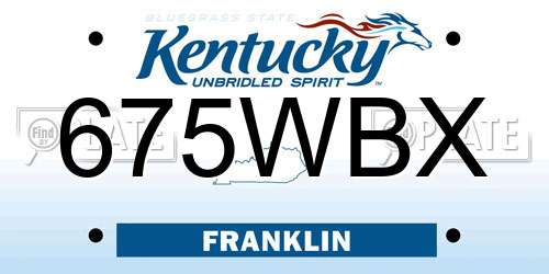 675WBX Kentucky License Plate