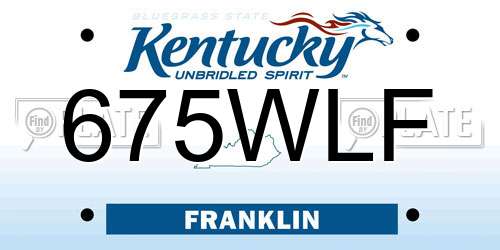 675WLF Kentucky License Plate