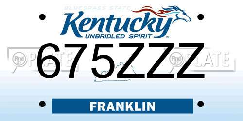 675ZZZ Kentucky License Plate