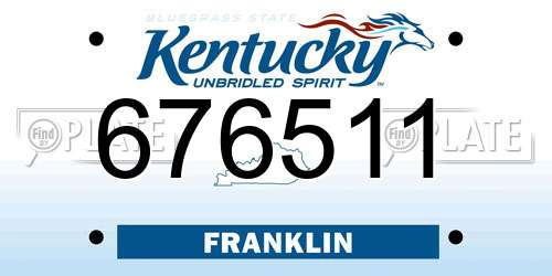 676511 Kentucky License Plate