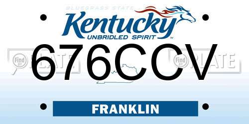 676CCV Kentucky License Plate