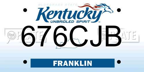 676CJB Kentucky License Plate