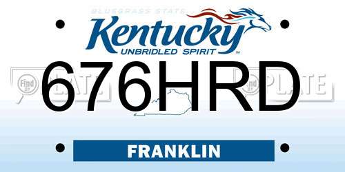 676HRD Kentucky License Plate