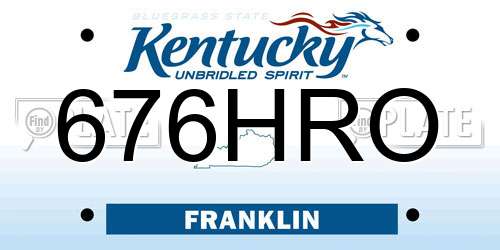 676HRO Kentucky License Plate