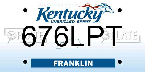676LPT Kentucky License Plate