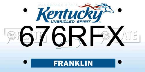 676RFX Kentucky License Plate